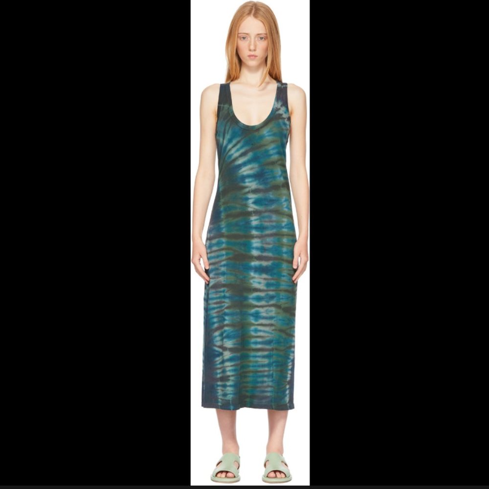 Raquel Allegra Tie Dye Long Silk Dress, Medium